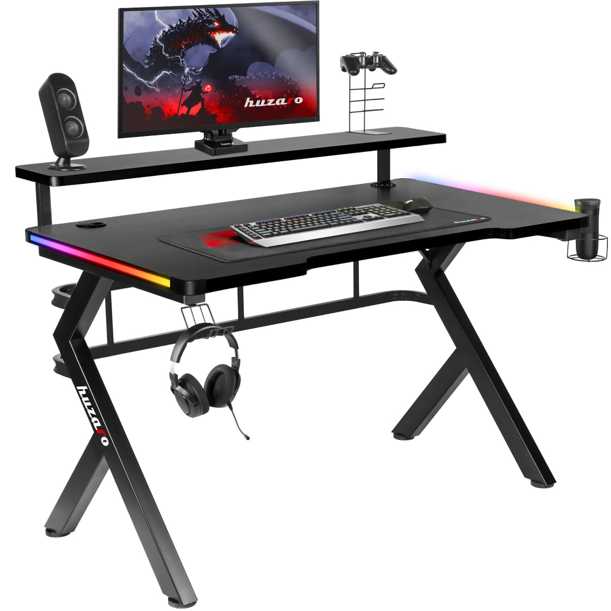 Biurko Gamingowe Huzaro Hero 5.0 RGB LED 120 cm OUTLET