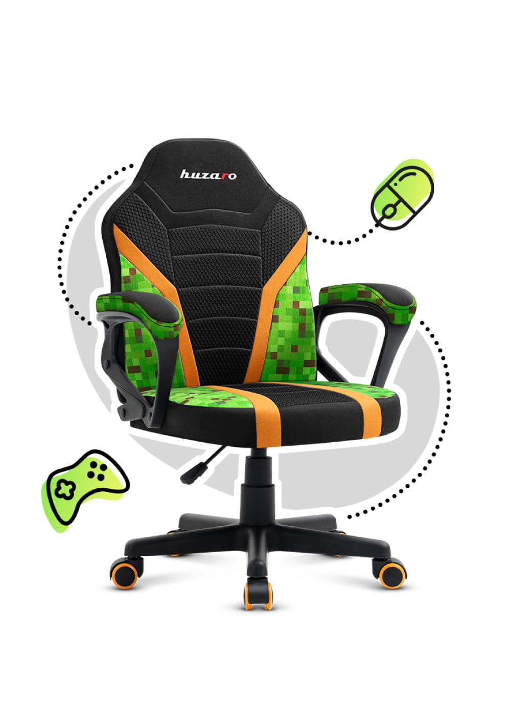 Fotel Gamingowy dla dziecka Huzaro RANGER 1.0 Pixel Mesh OUTLET