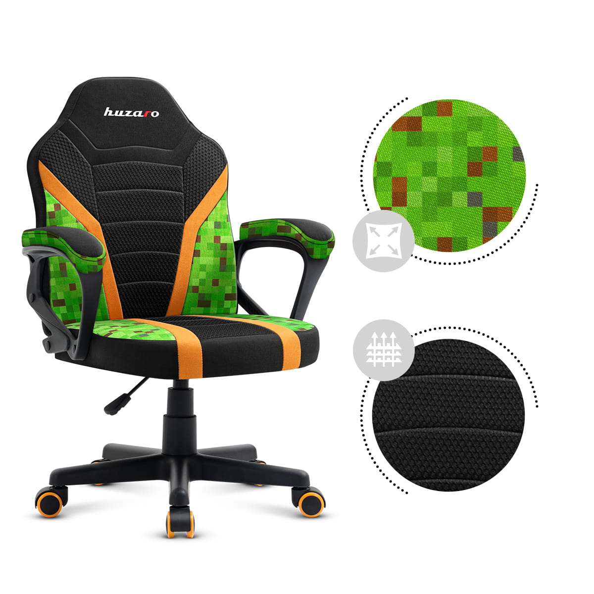 Fotel Gamingowy dla dziecka Huzaro RANGER 1.0 Pixel Mesh OUTLET