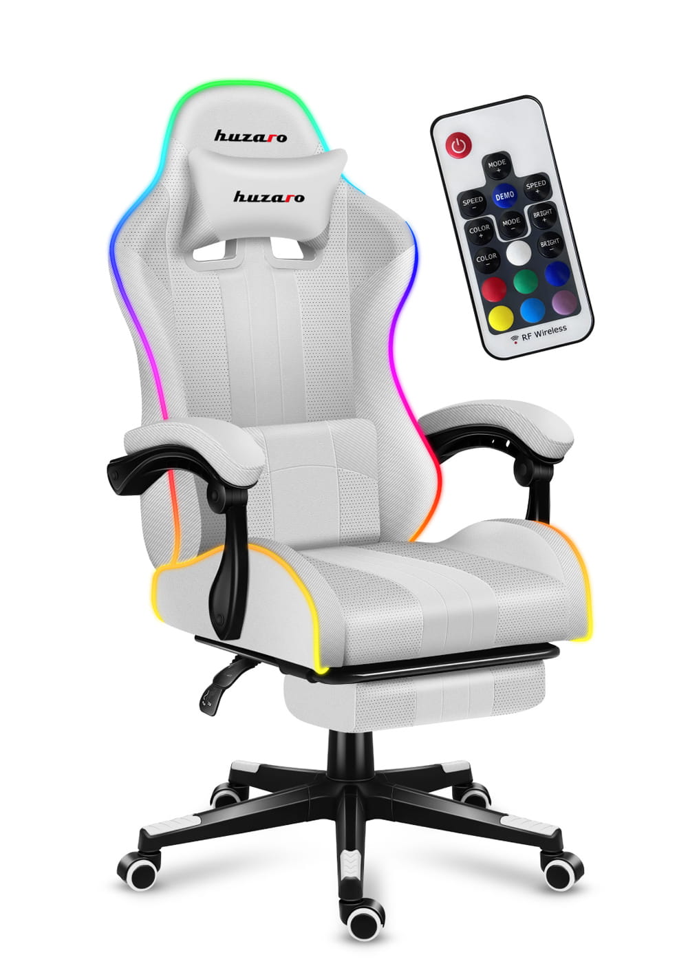 Fotel Gamingowy HUZARO Force 4.7 White RGB OUTLET