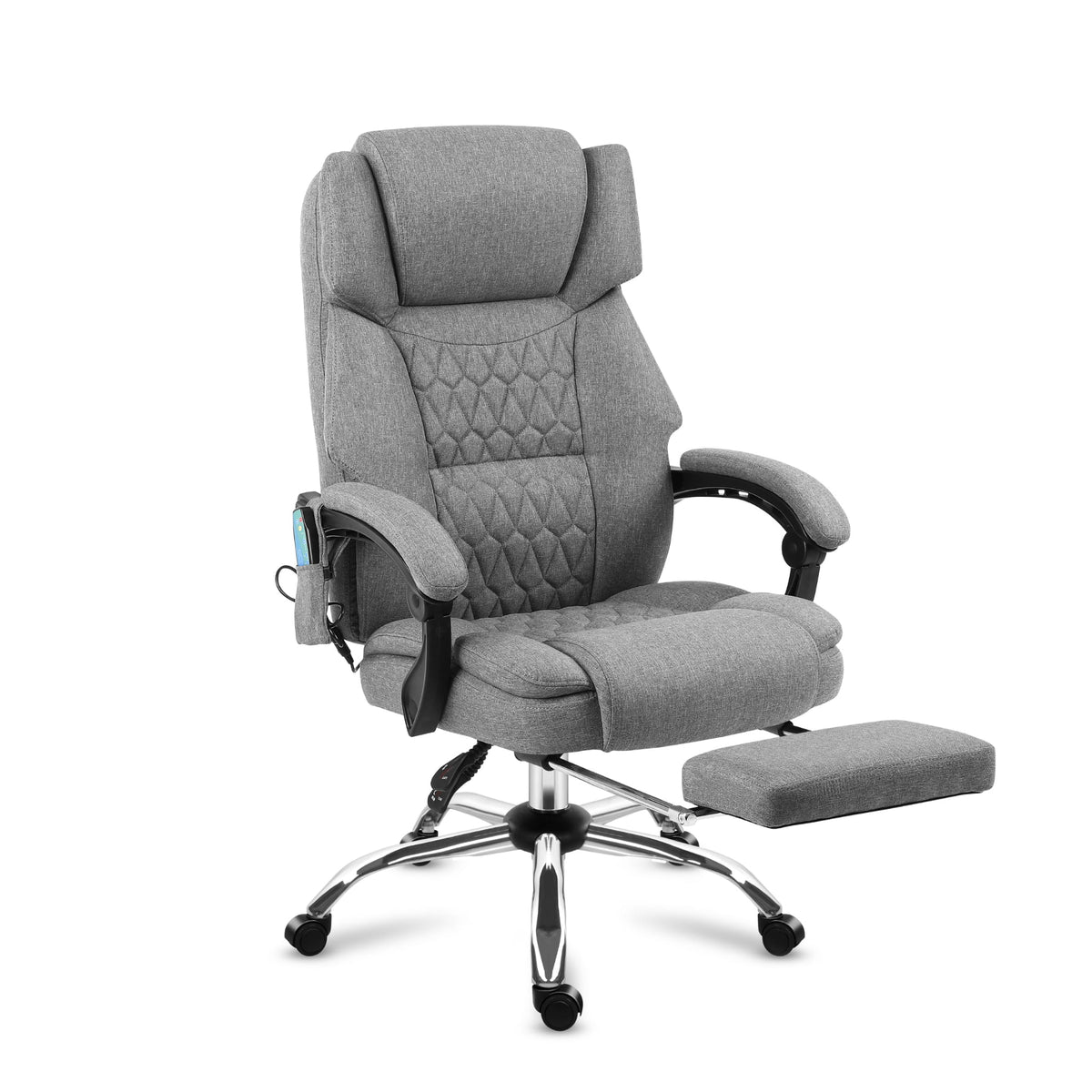 Fotel biurowy z masażem podnóżkiem Mark Adler Boss 6.0 Grey