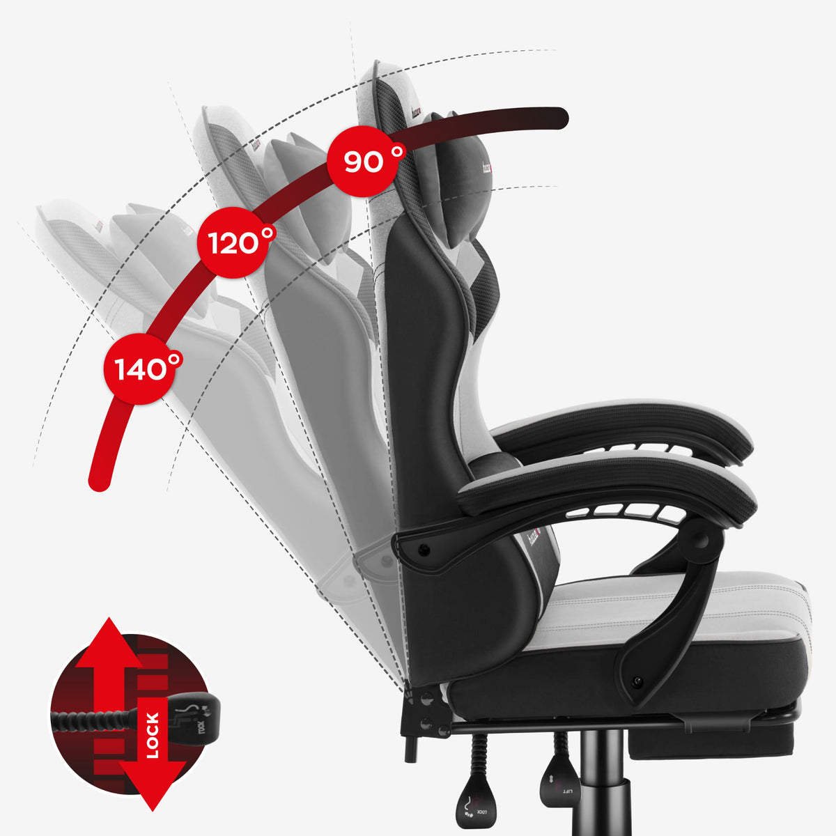 Fotel gamingowy Huzaro Force 3.7 Grey OUTLET