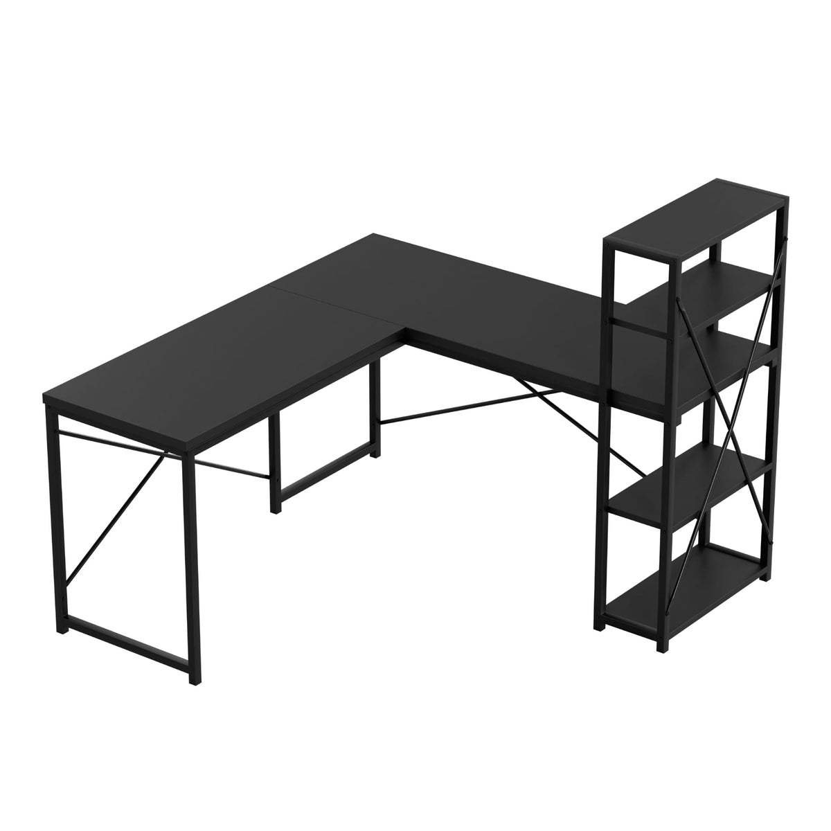Biurko narożne z półkami Mark Adler Leader 5.9 Black 145 cm OUTLET