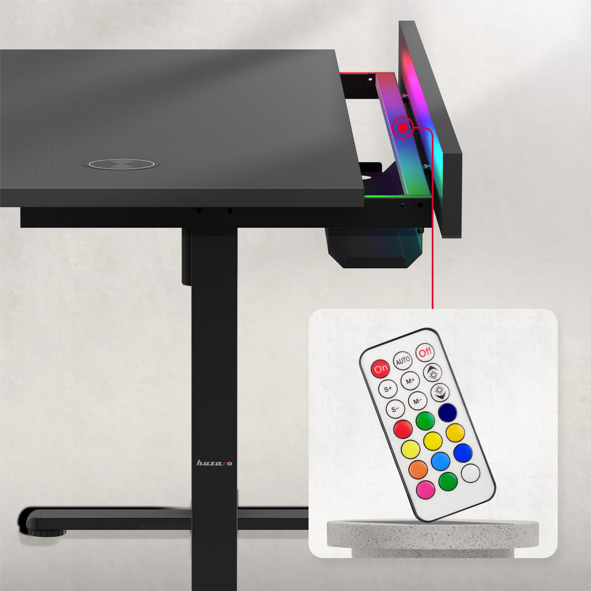 Biurko elektryczne Huzaro Hero 8.7 RGB LED 140 cm