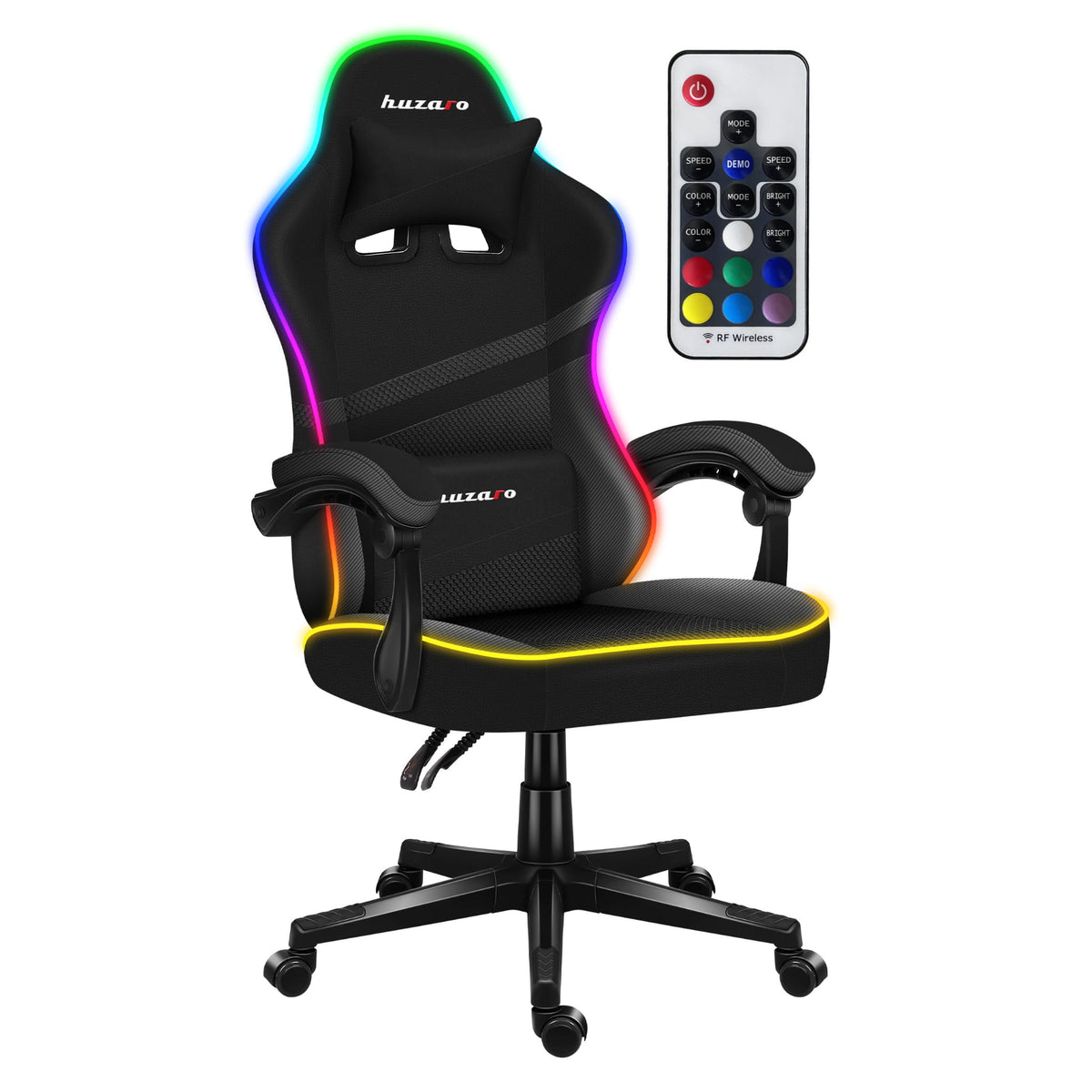 Fotel Gamingowy Huzaro FORCE 4.4 RGB Black Mesh