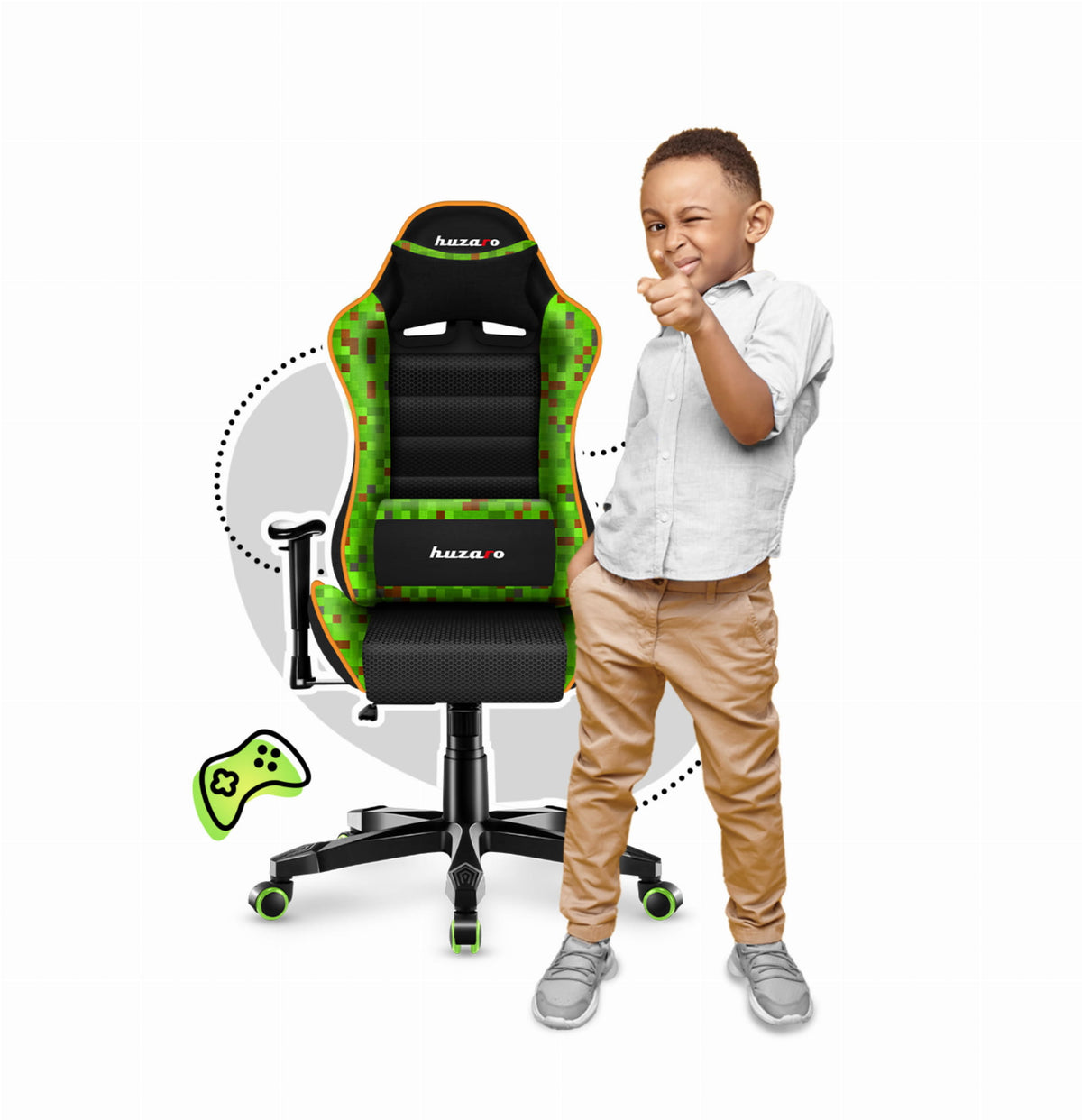 Fotel Gamingowy dla dziecka HUZARO RANGER 6.0 Pixel Mesh