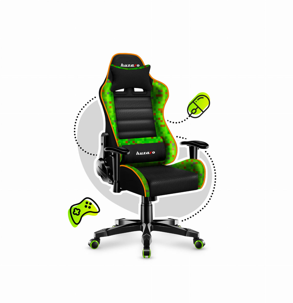 Fotel Gamingowy dla dziecka HUZARO RANGER 6.0 Pixel Mesh