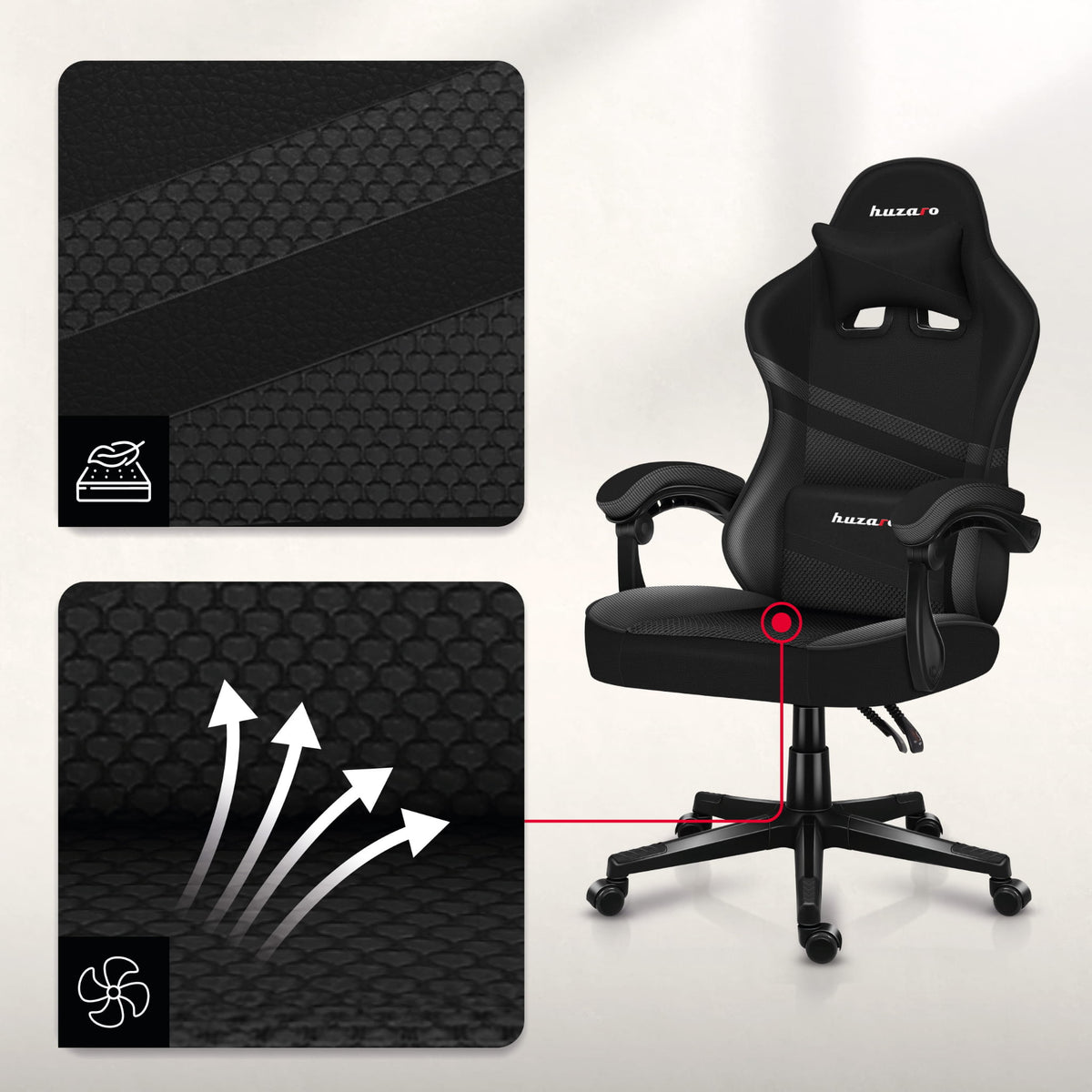 Fotel Gamingowy HUZARO FORCE 4.4 Carbon