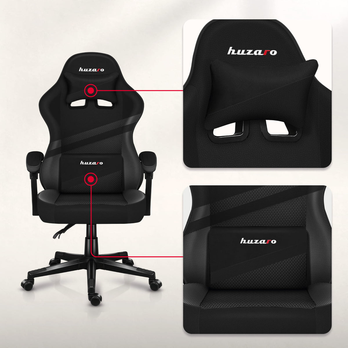 Fotel Gamingowy HUZARO FORCE 4.4 Carbon