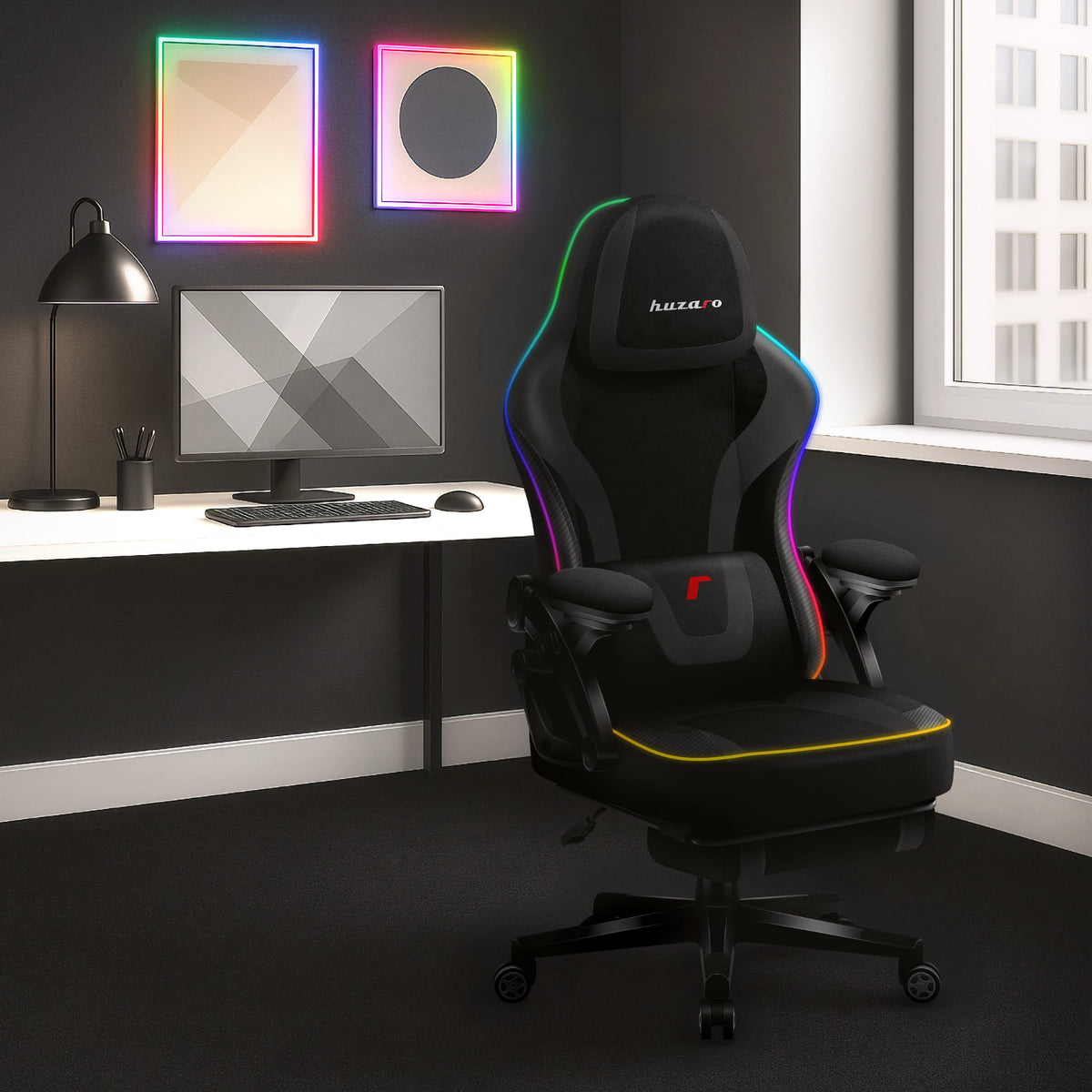 Fotel gamingowy Huzaro Force 4.6 Black RGB Smart