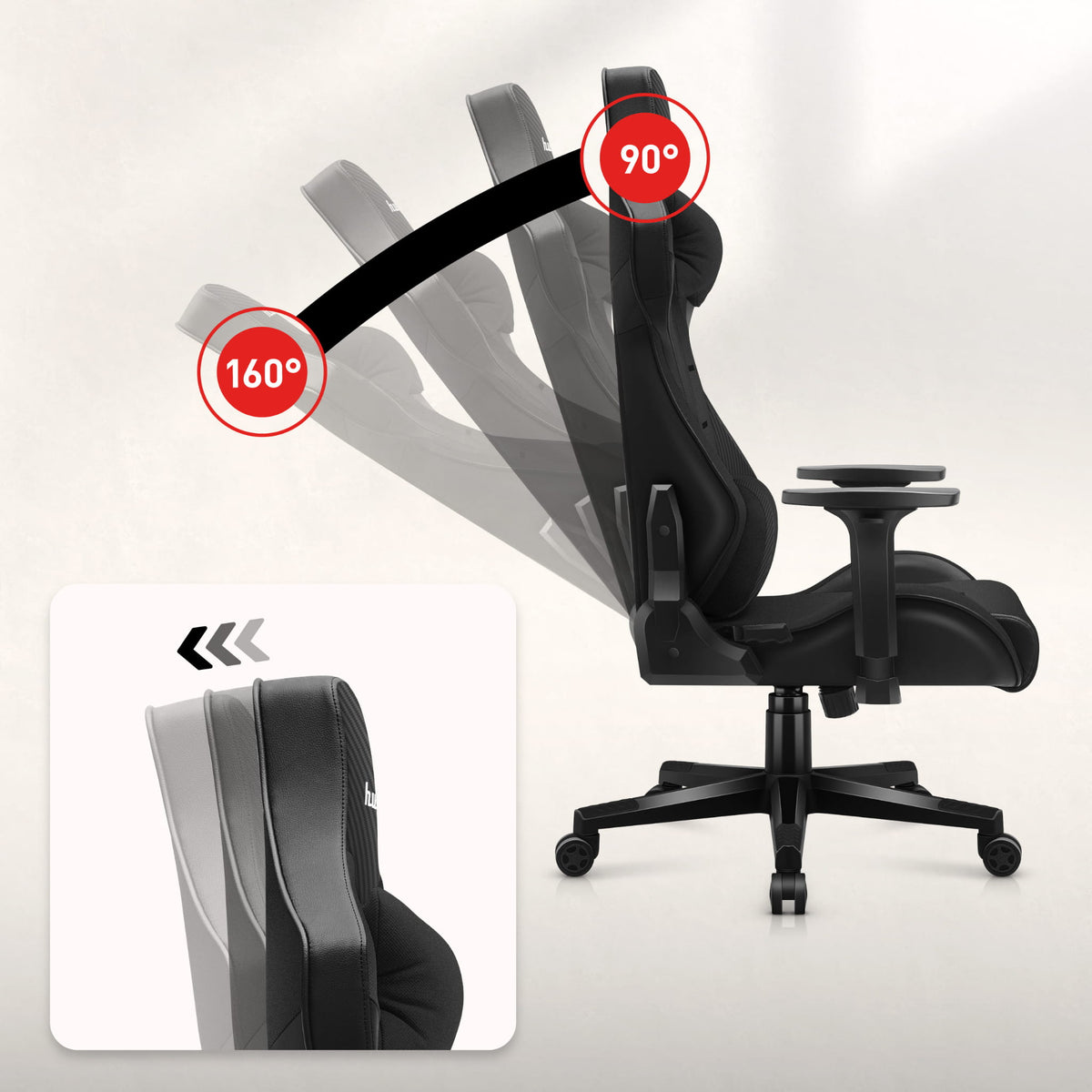 Fotel Gamingowy HUZARO FORCE 7.6 Black