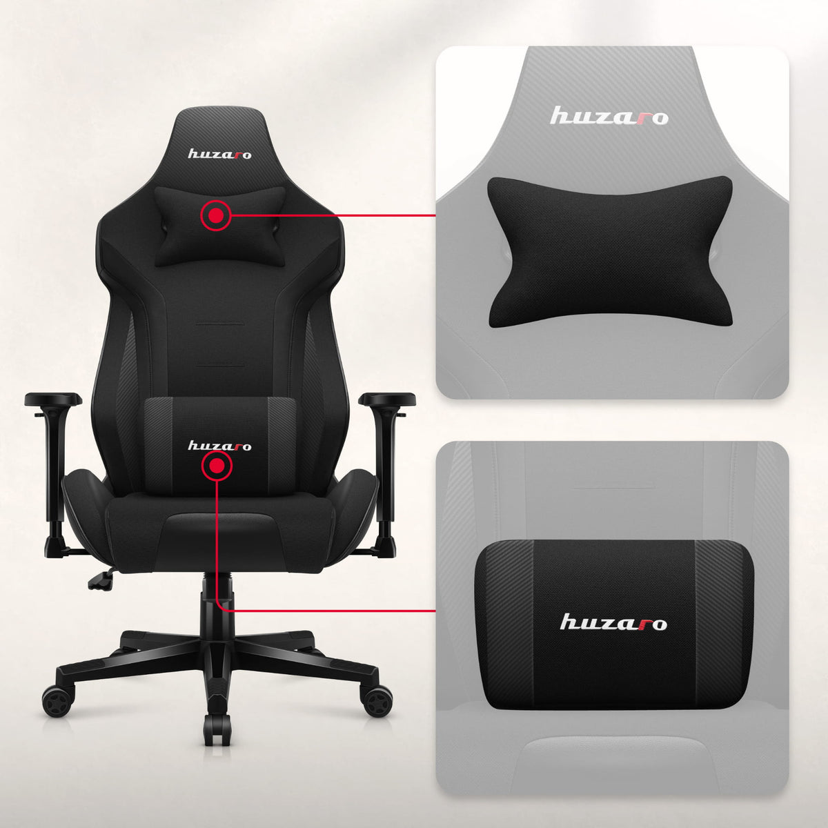 Fotel Gamingowy HUZARO FORCE 7.6 Black