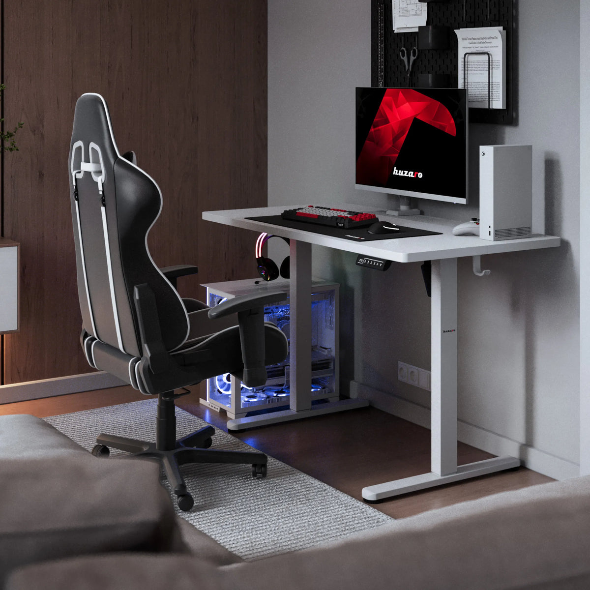 Biurko elektryczne gamingowe Huzaro Hero 8.1 White 120 cm