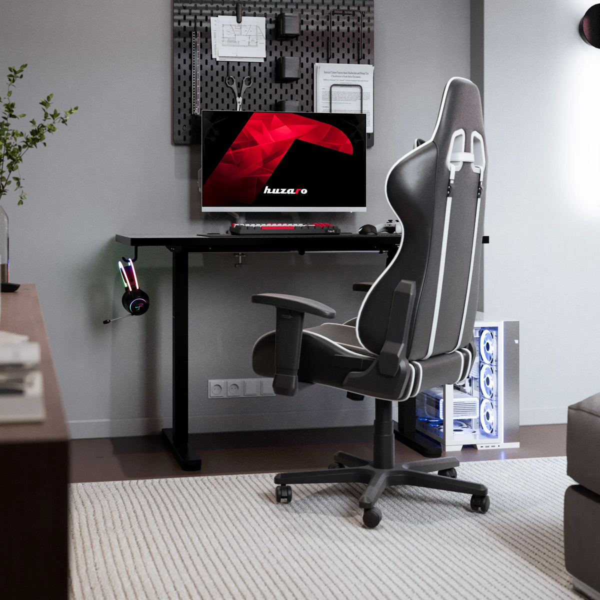 Biurko elektryczne gamingowe Huzaro Hero 8.1 Black 120 cm