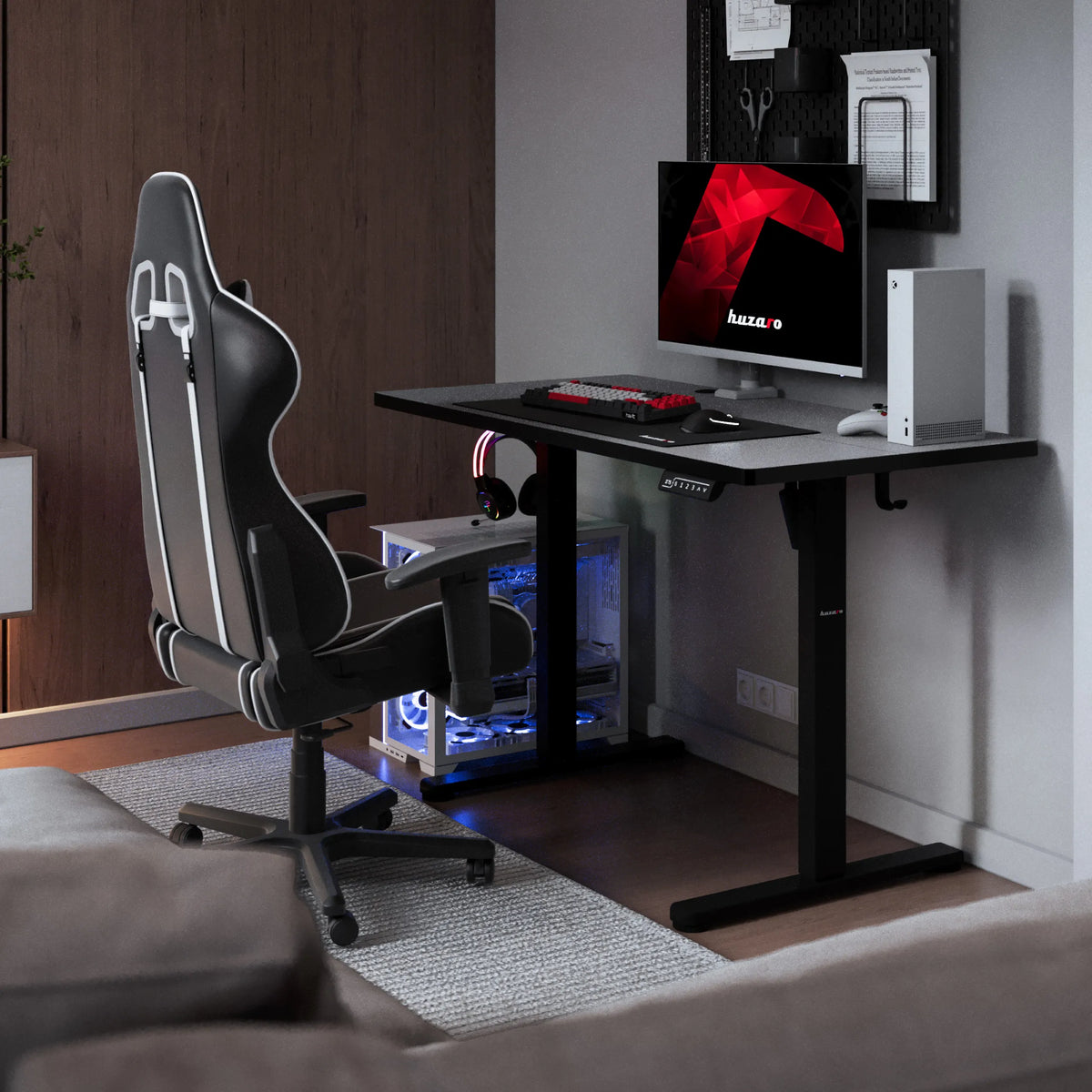 Biurko elektryczne gamingowe Huzaro Hero 8.1 Black 120 cm