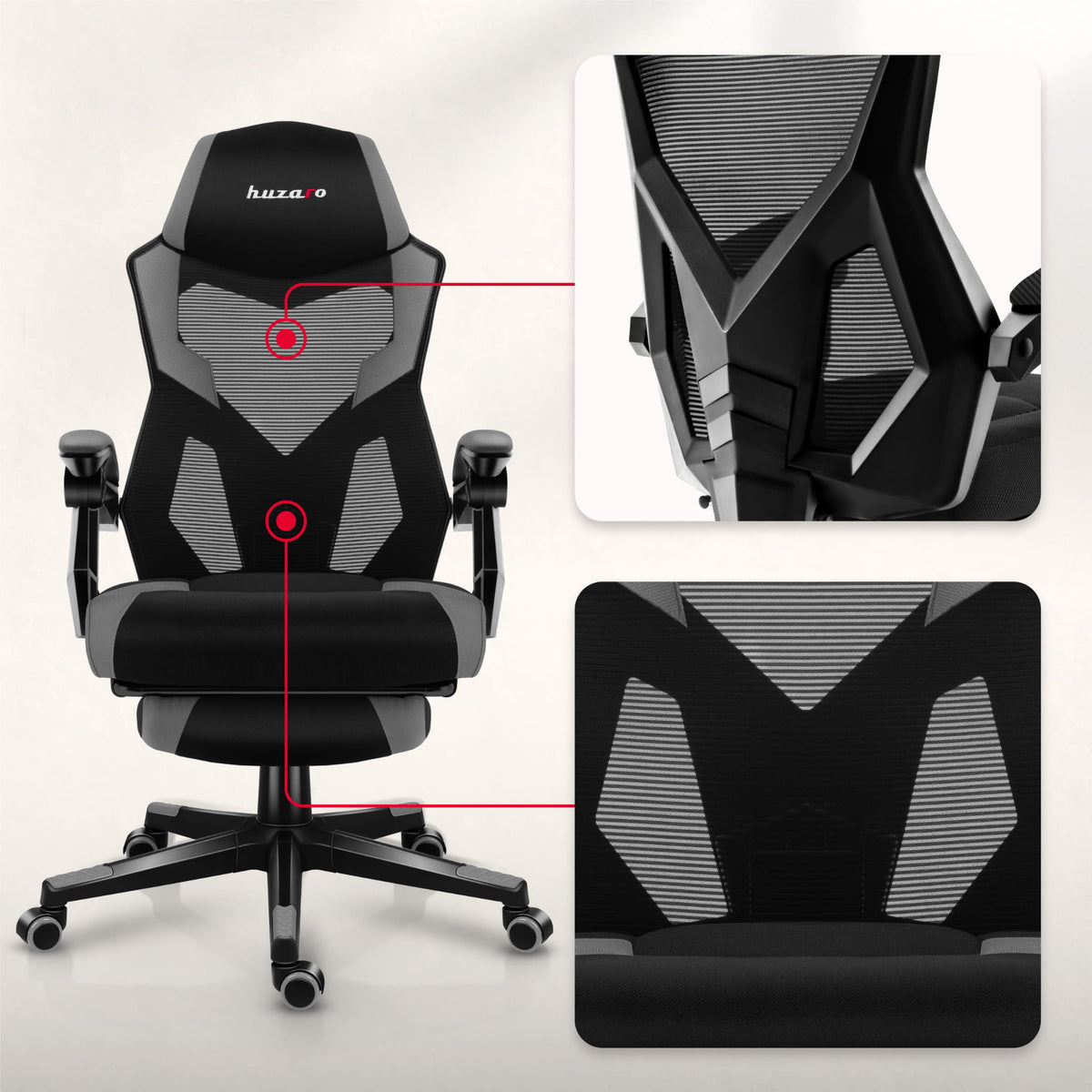Fotel gamingowy Huzaro Combat 3.1 Grey