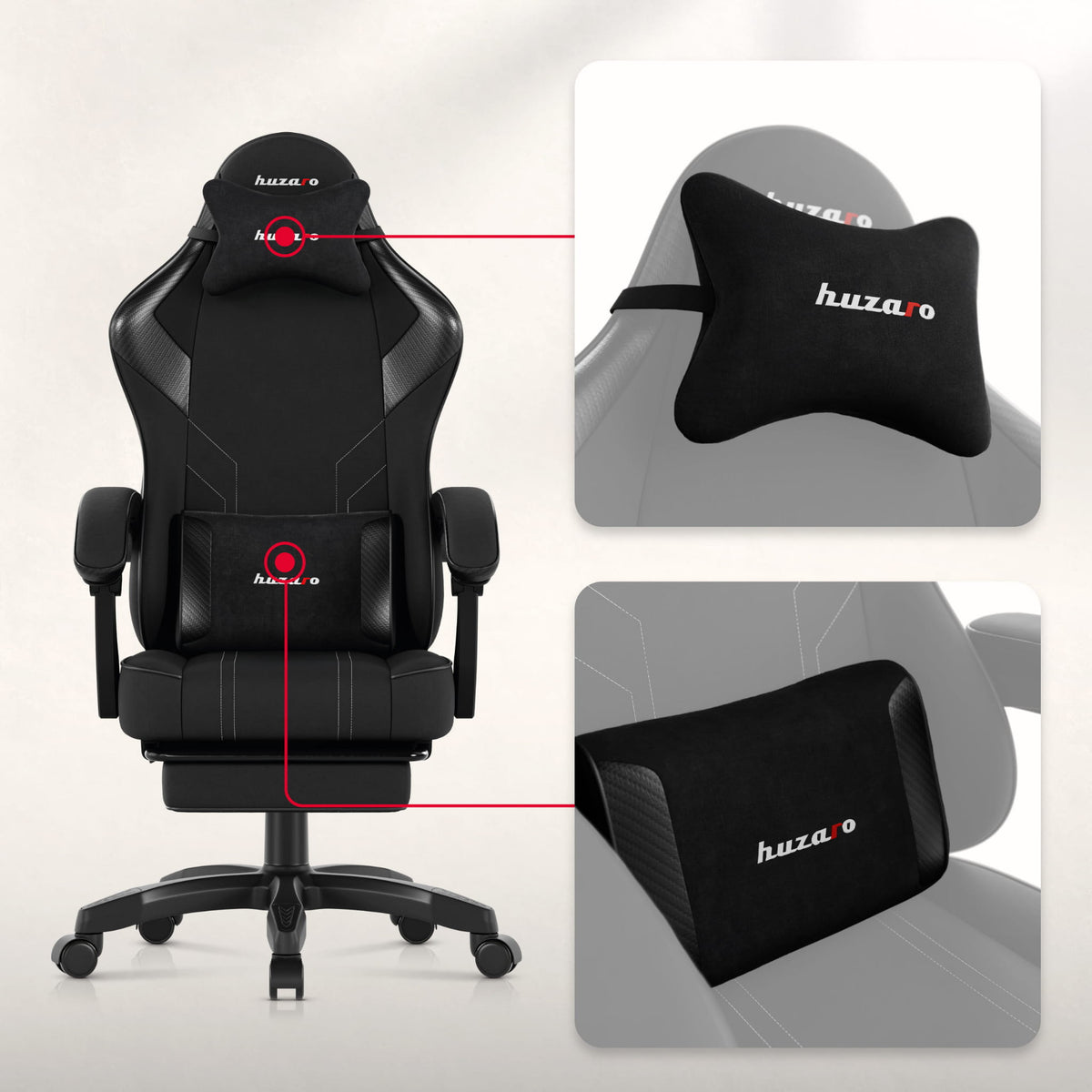 Fotel gamingowy Huzaro Force 3.7 Carbon Black
