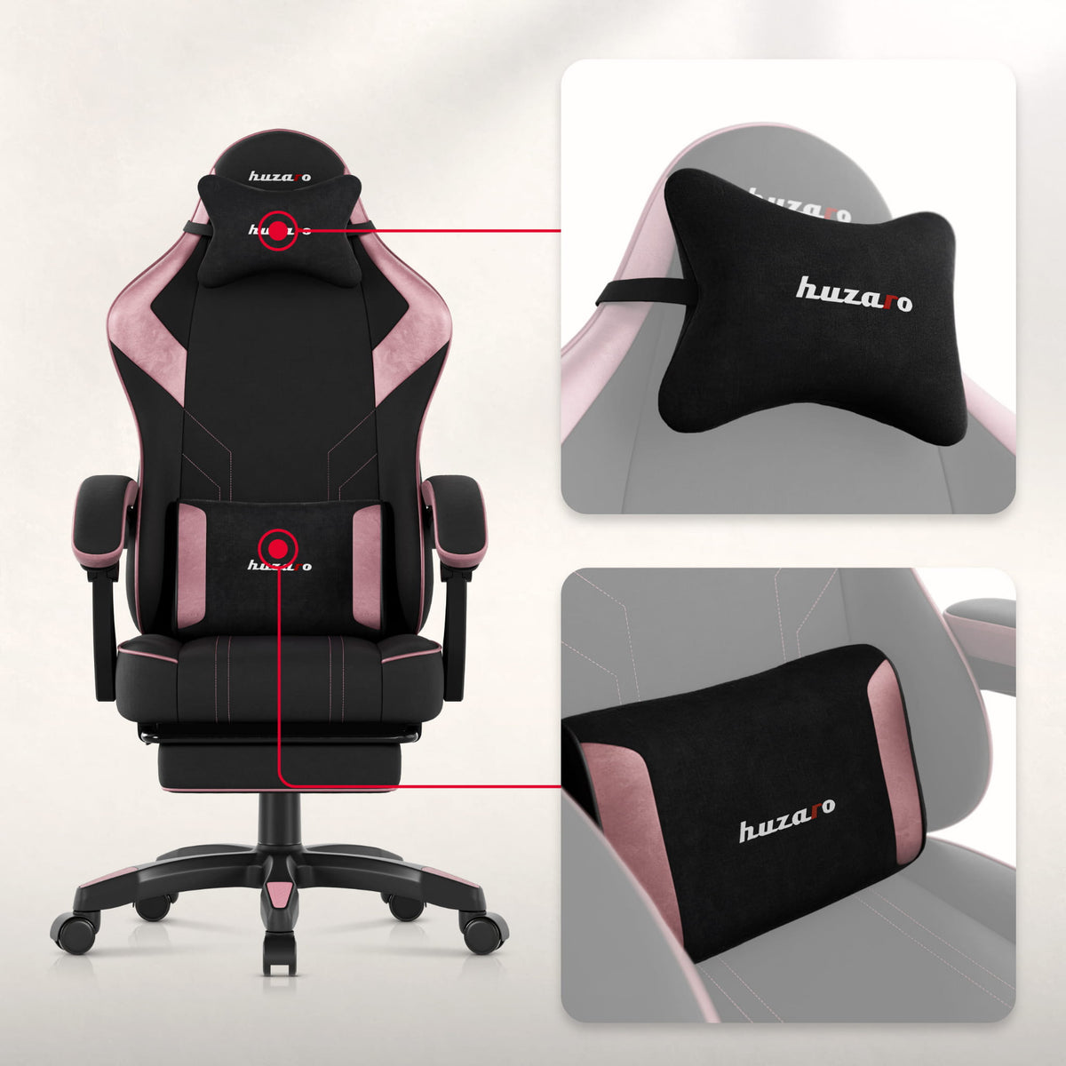 Fotel gamingowy Huzaro Force 3.7 Pink