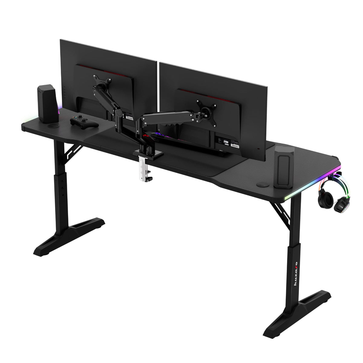 Biurko gamingowe Led Huzaro Hero 4.6 RGB Black 160 cm