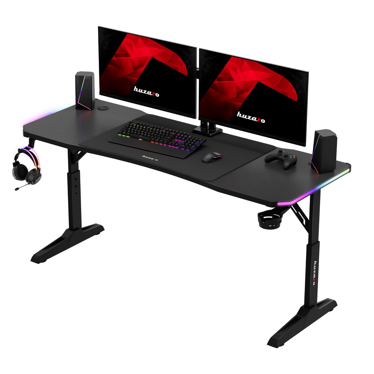 Biurko gamingowe Led Huzaro Hero 4.6 RGB Black 160 cm