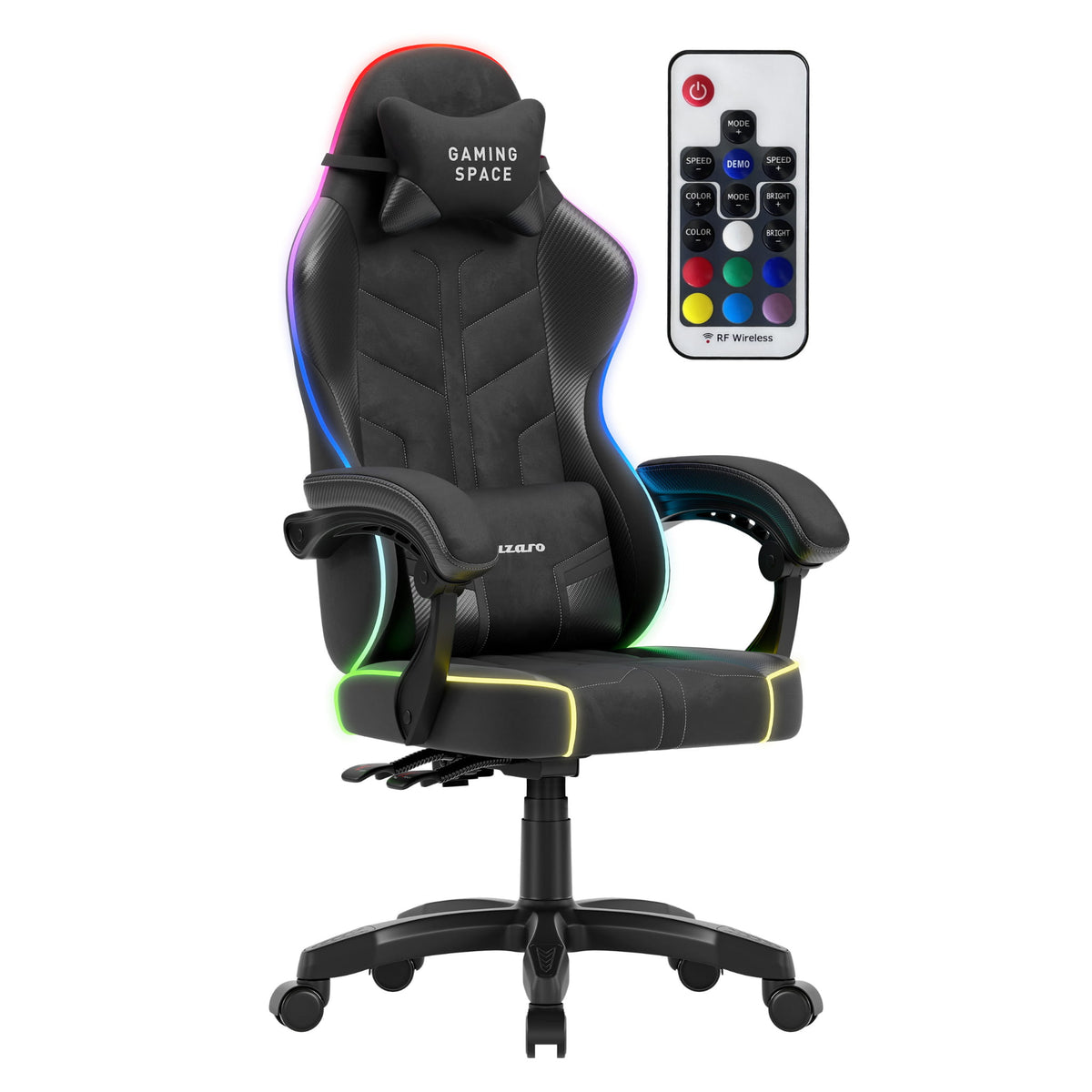 Fotel gamingowy welurowy Huzaro Force 2.7 RGB Black