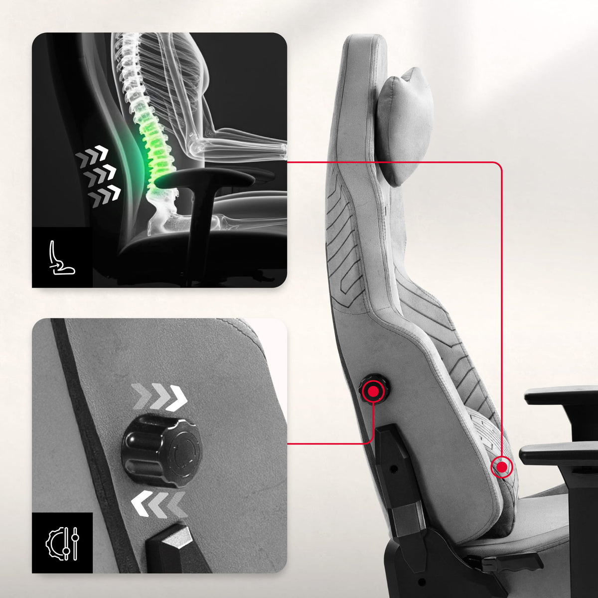 Fotel Gamingowy HUZARO FORCE 8.1 Grey OUTLET