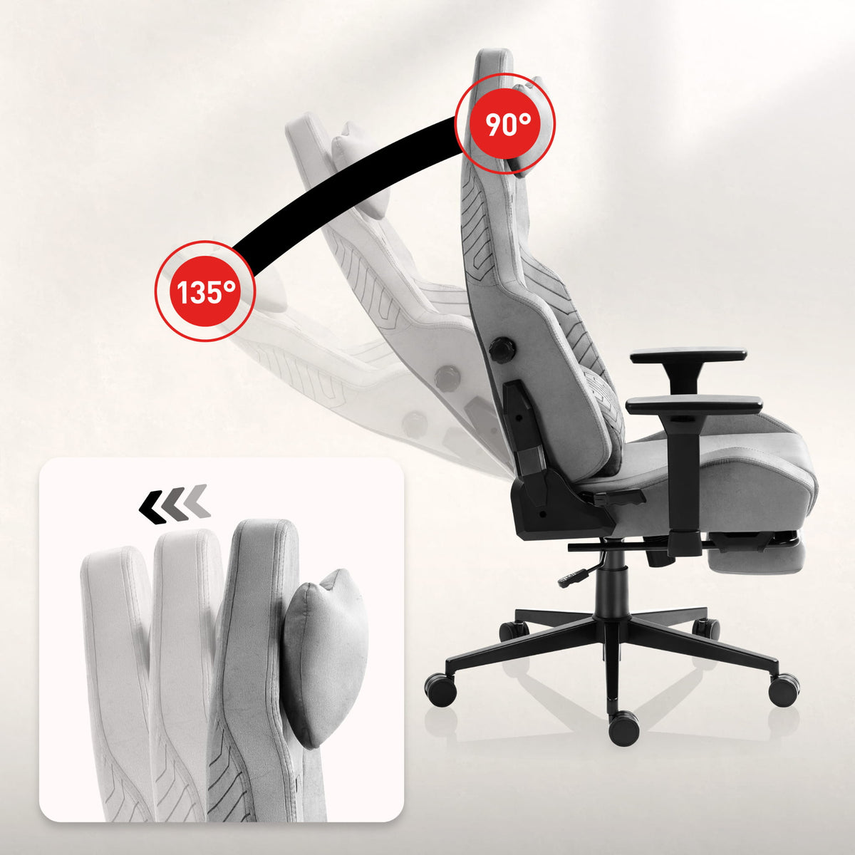 Fotel Gamingowy HUZARO FORCE 8.1 Grey OUTLET