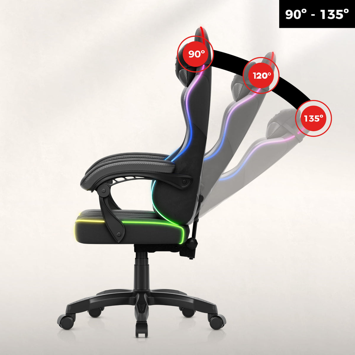Fotel gamingowy welurowy Huzaro Force 2.7 RGB Black