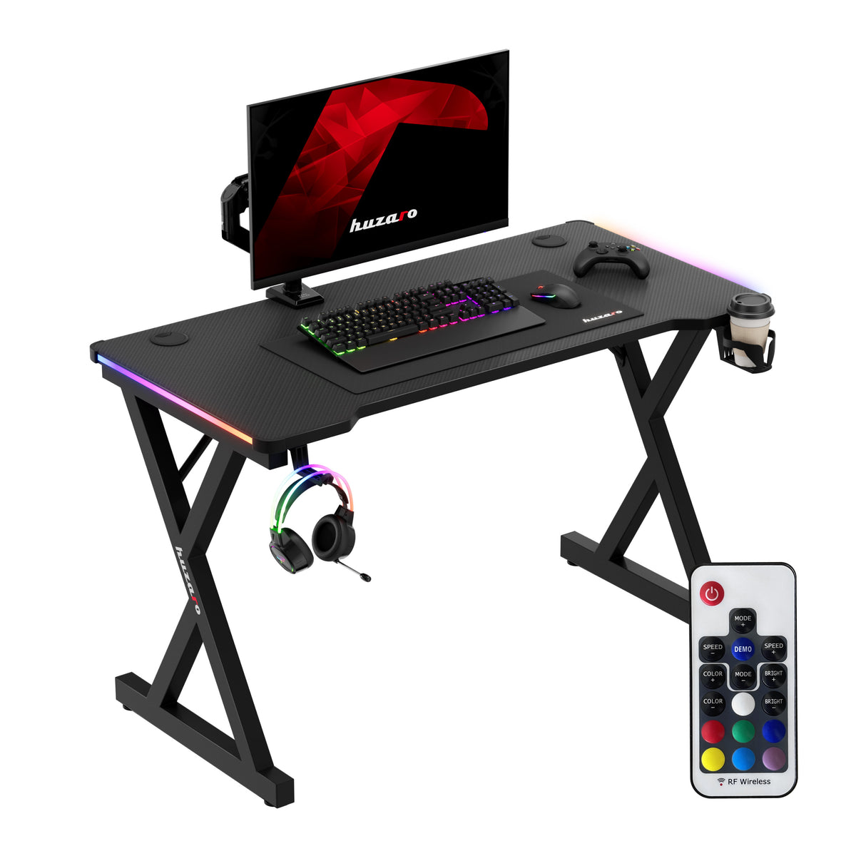 Biurko gamingowe LED Huzaro Hero 2.3 RGB 120 cm