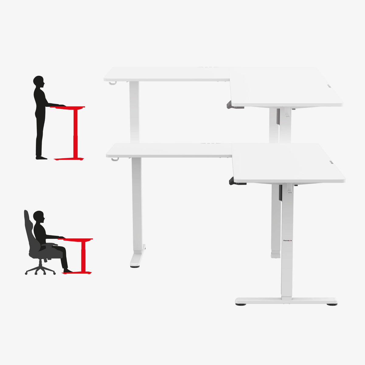 Biurko narożne elektryczne Huzaro Hero 9.5 White 160 cm OUTLET