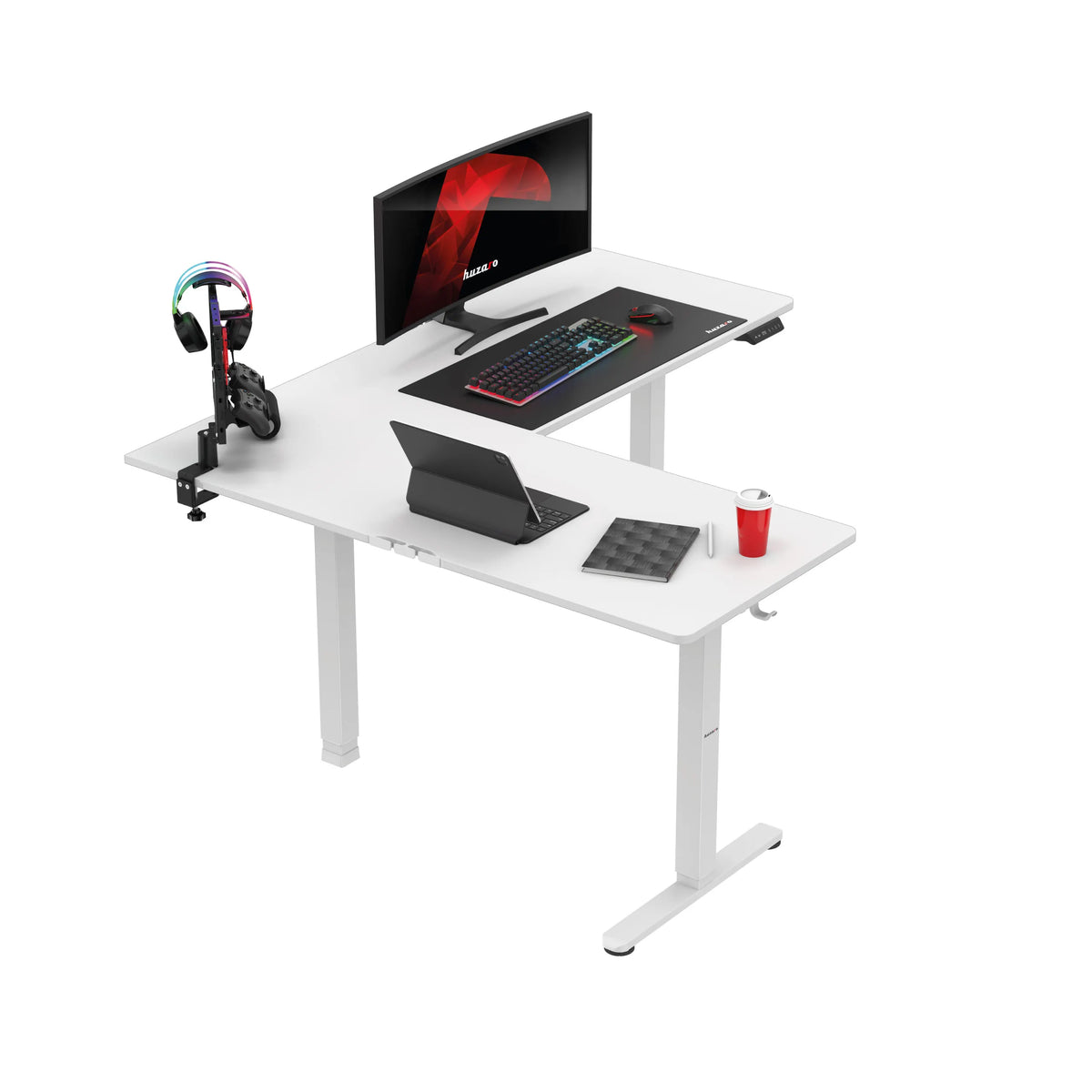 Biurko narożne elektryczne Huzaro Hero 9.5 White 160 cm OUTLET