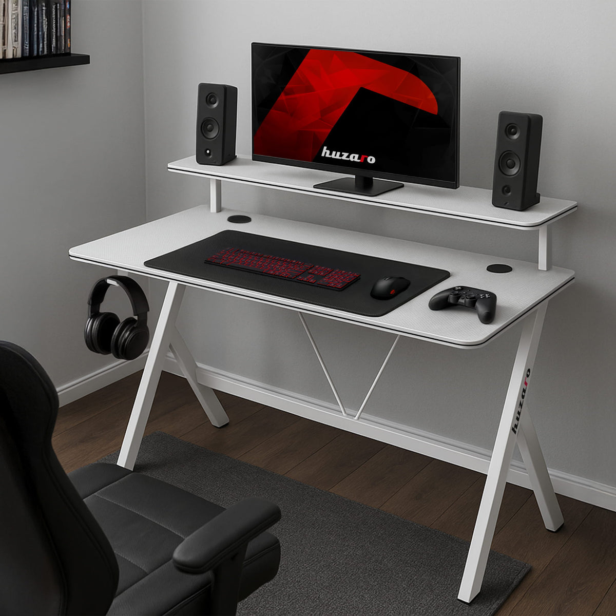 Biurko gamingowe 120 cm Huzaro Hero 1.9 White OUTLET