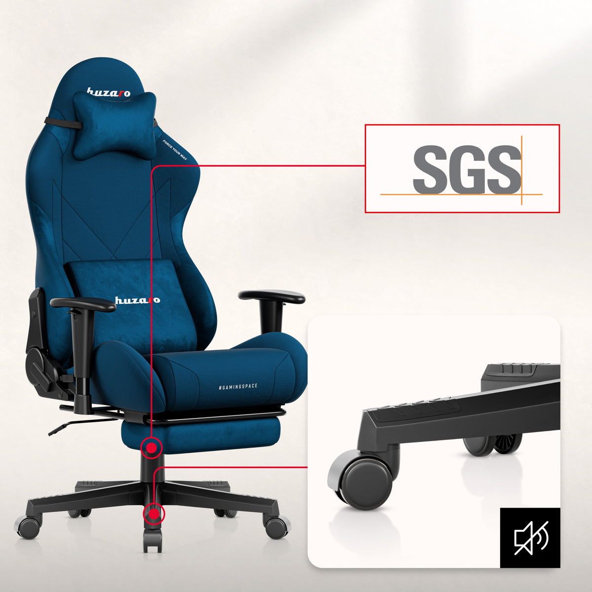 Fotel gamingowy Huzaro Force 5.7 Blue