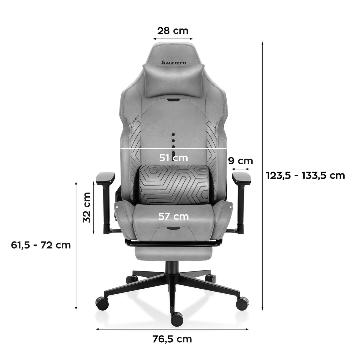 Fotel Gamingowy HUZARO FORCE 8.1 Grey