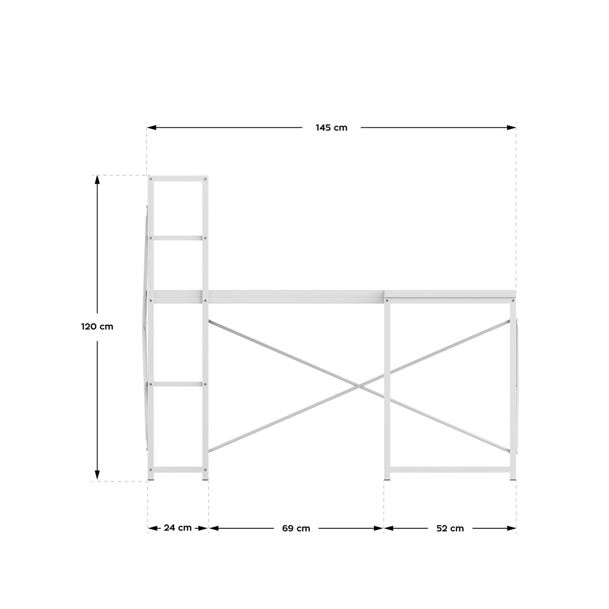Biurko narożne z półkami Mark Adler Leader 5.9 White 145 cm
