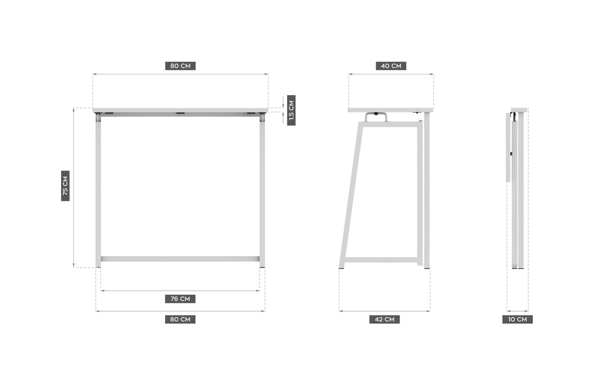 Biurko składane Mark Adler Leader 1.5 White 80 cm OUTLET
