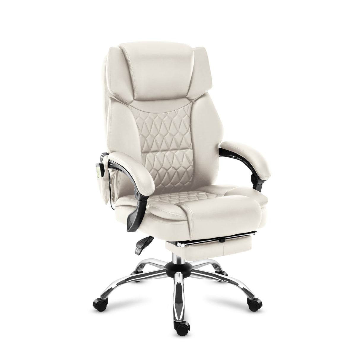 Fotel biurowy z masażem podnóżkiem Mark Adler Boss 6.0 Beige