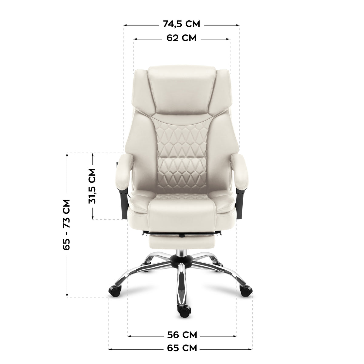 Fotel biurowy z masażem podnóżkiem Mark Adler Boss 6.0 Beige