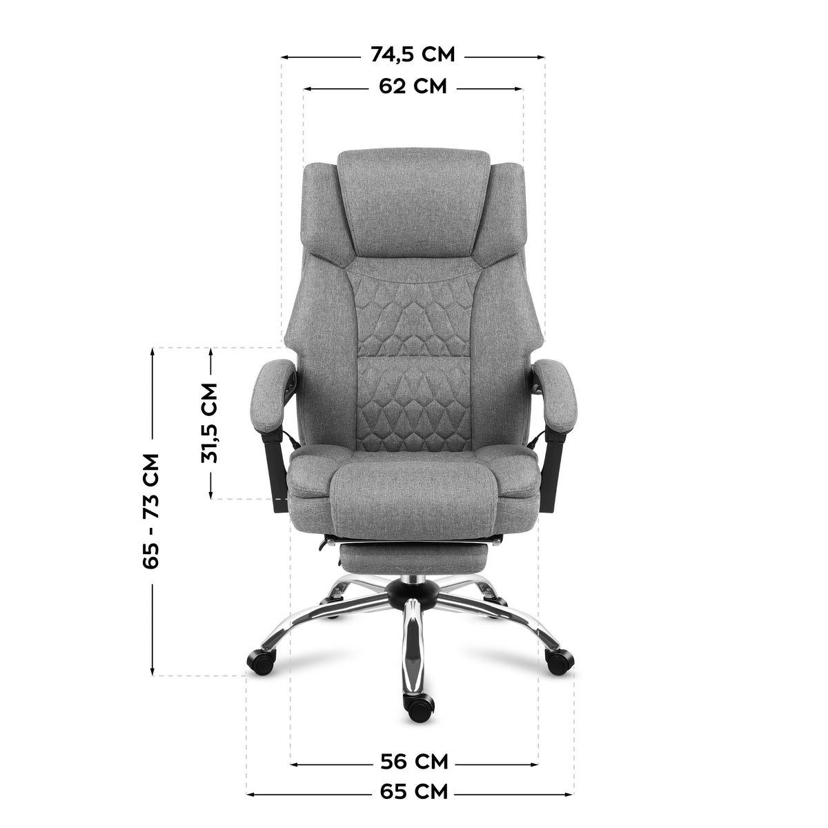 Fotel biurowy z masażem podnóżkiem Mark Adler Boss 6.0 Grey