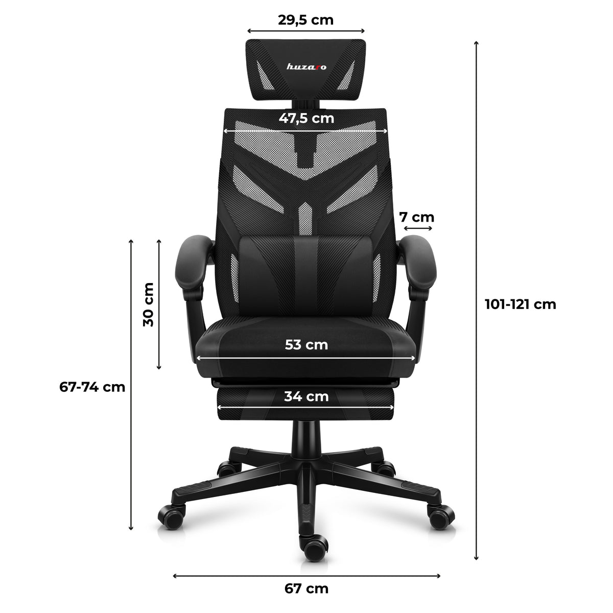 Fotel Gamingowy HUZARO COMBAT 5.0 Black