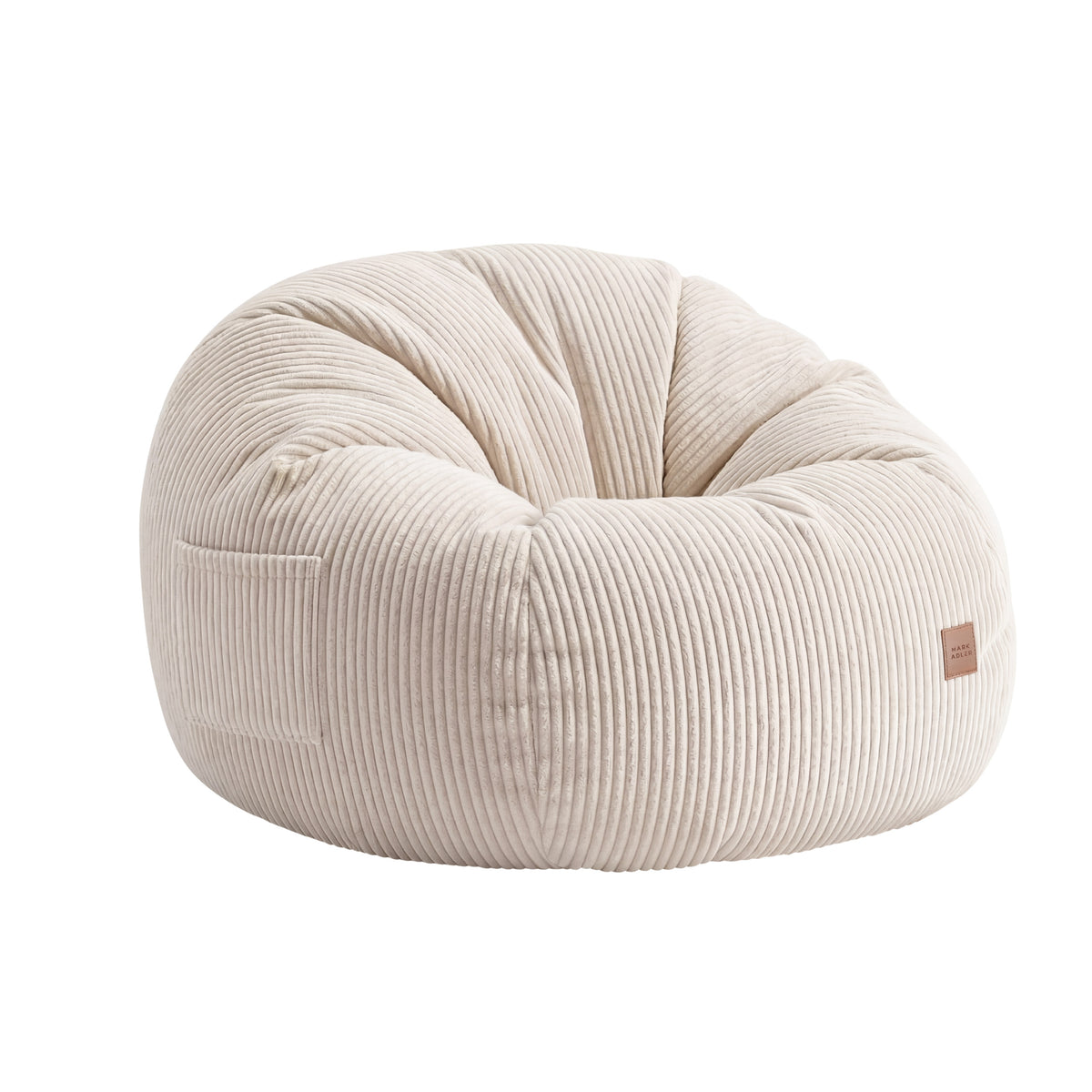 Fotel pufa sztruksowa z podnóżkiem Mark Adler Comfy 3.0 Beige