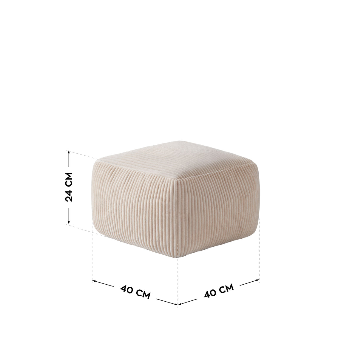 Fotel pufa sztruksowa z podnóżkiem Mark Adler Comfy 3.0 Beige