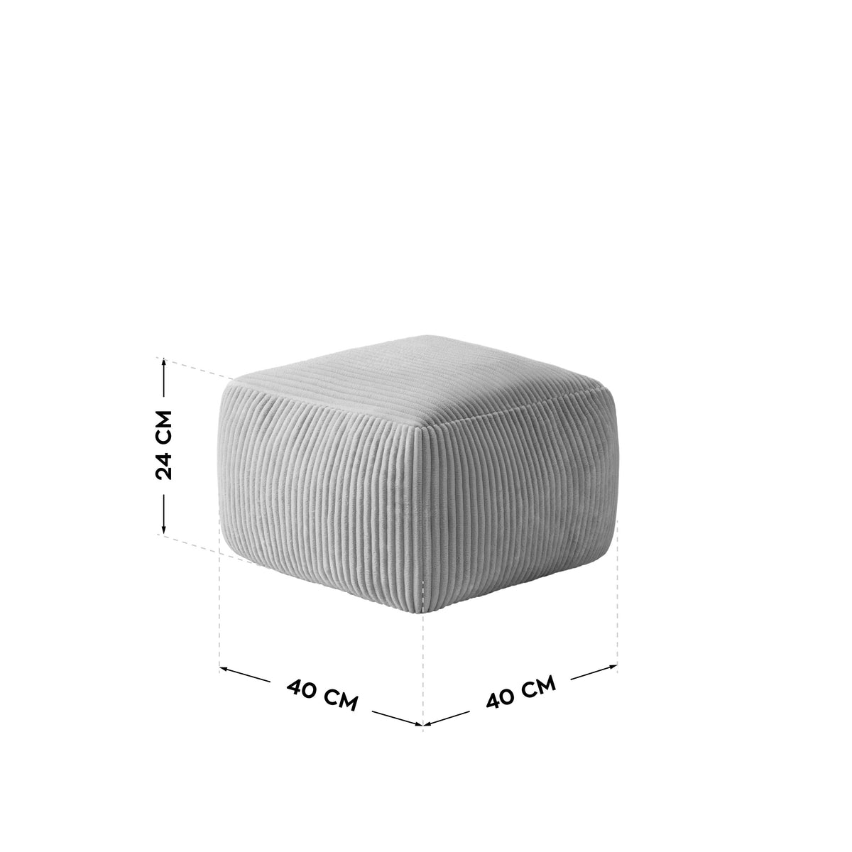 Fotel pufa sztruksowa z podnóżkiem Mark Adler Comfy 3.0 Grey