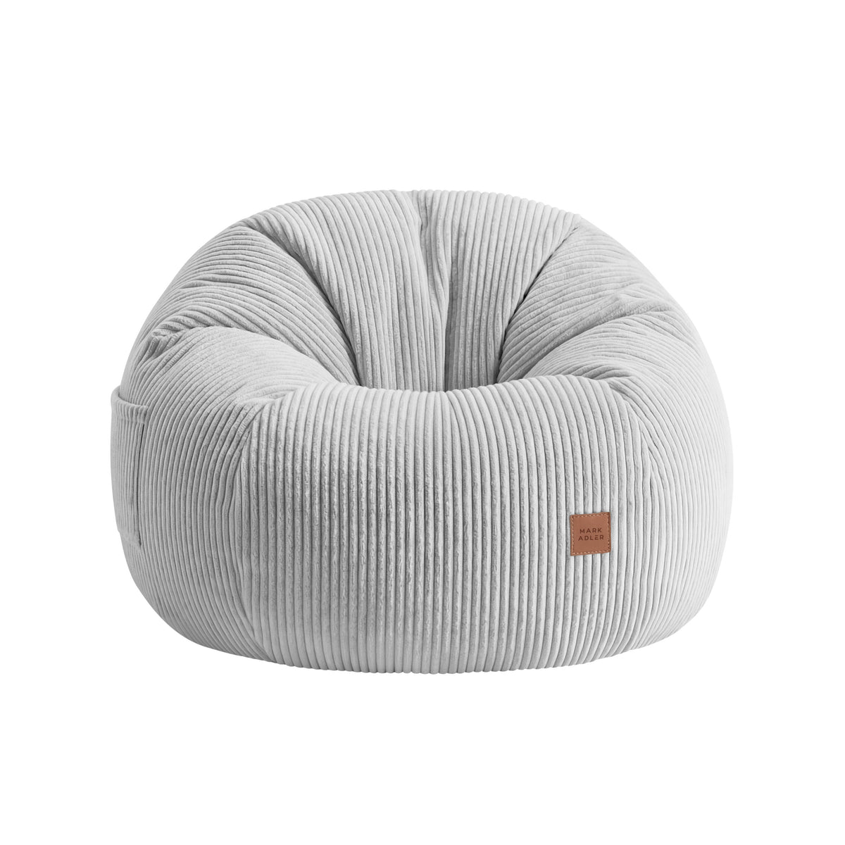 Fotel pufa sztruksowa z podnóżkiem Mark Adler Comfy 3.0 Grey