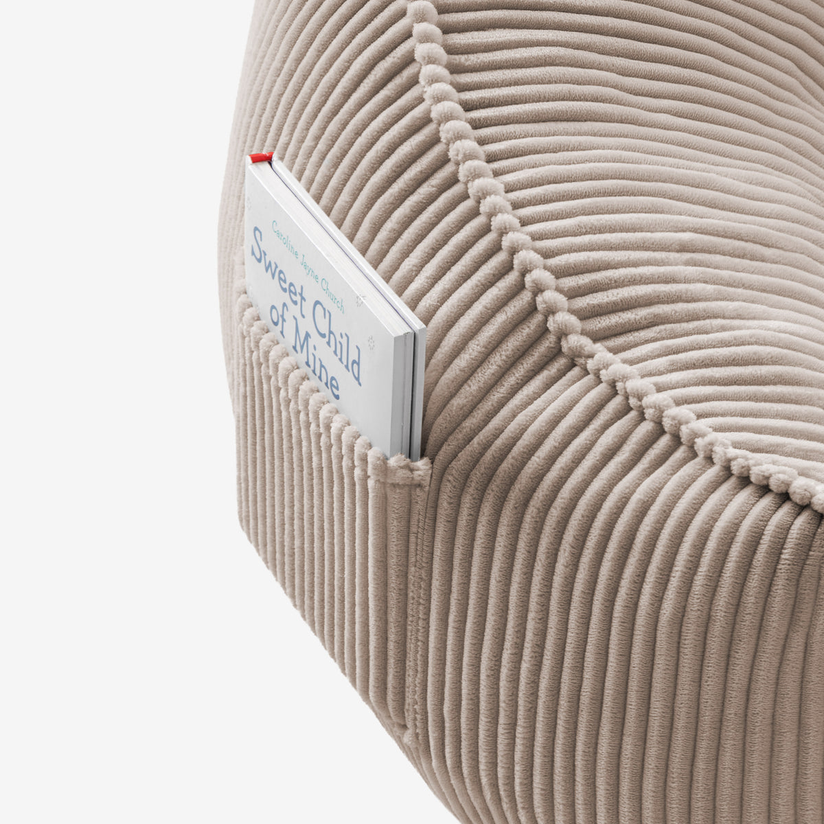 Fotel pufa z oparciem sztruksowa Mark Adler Comfy 4.0 Taupe