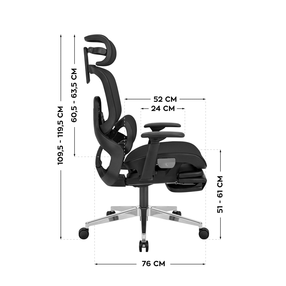 Fotel ergonomiczny z podnóżkiem Mark Adler Expert 9.3 Black