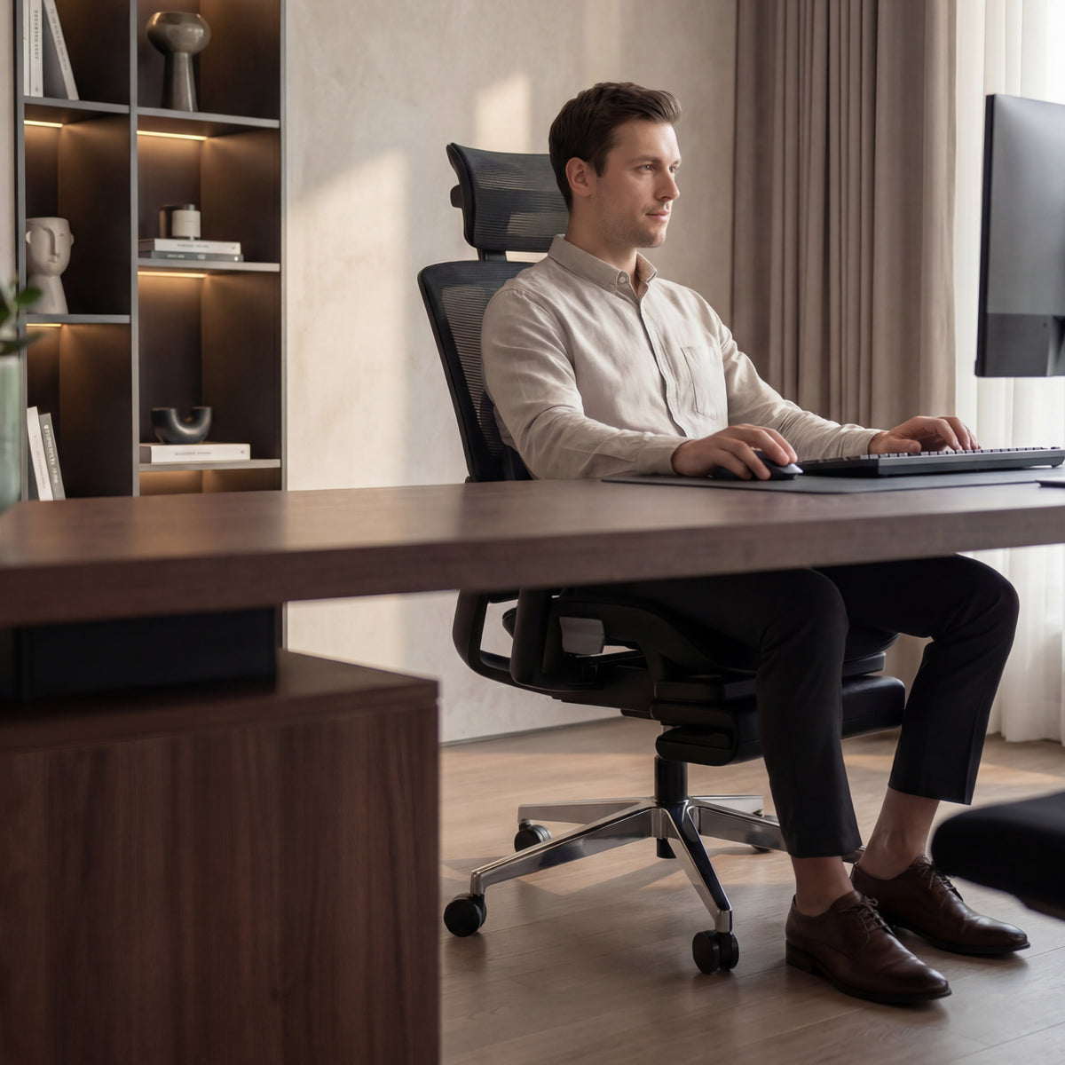 Fotel ergonomiczny z podnóżkiem Mark Adler Expert 9.3 Black