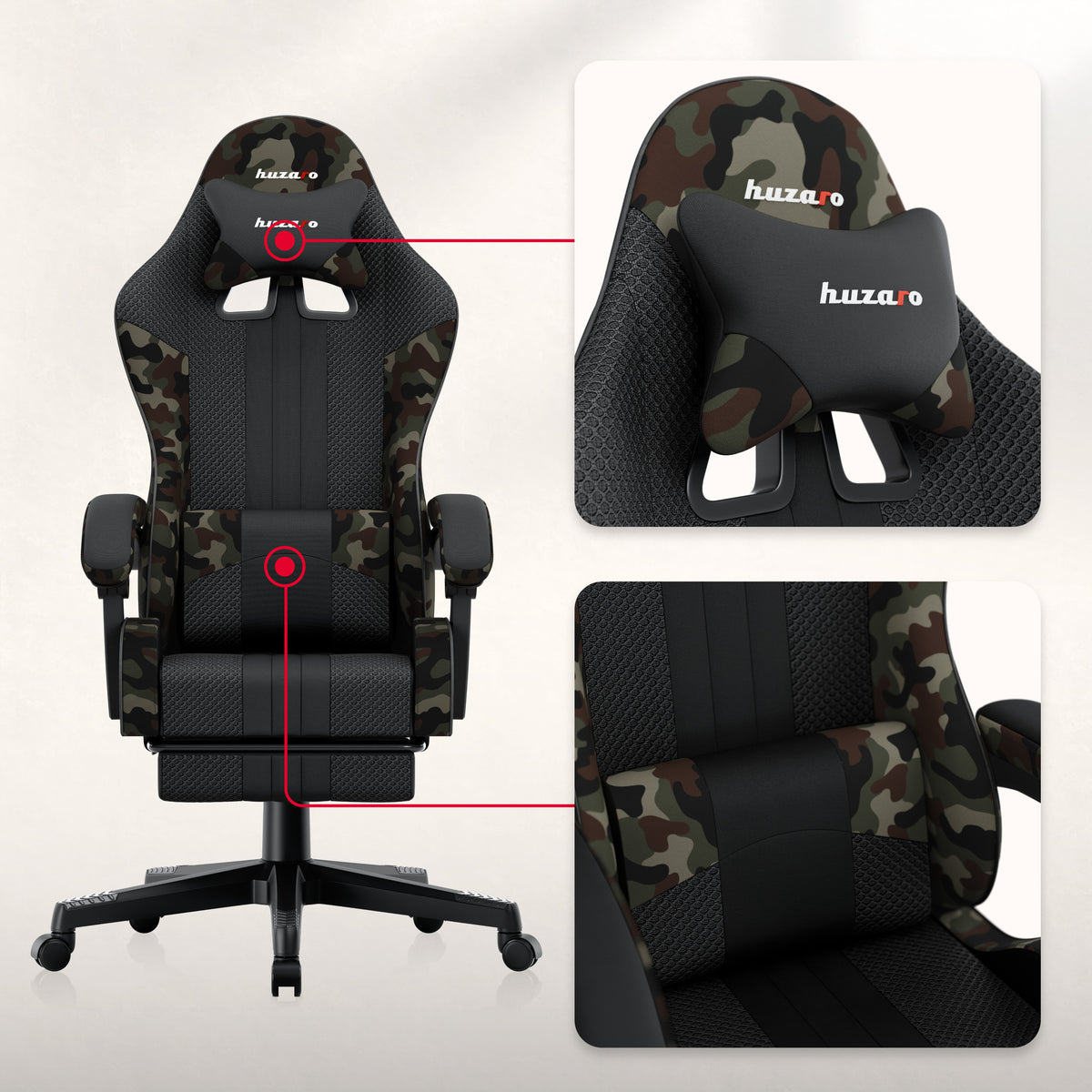 Fotel Gamingowy Huzaro Force 4.7 Camo Mesh