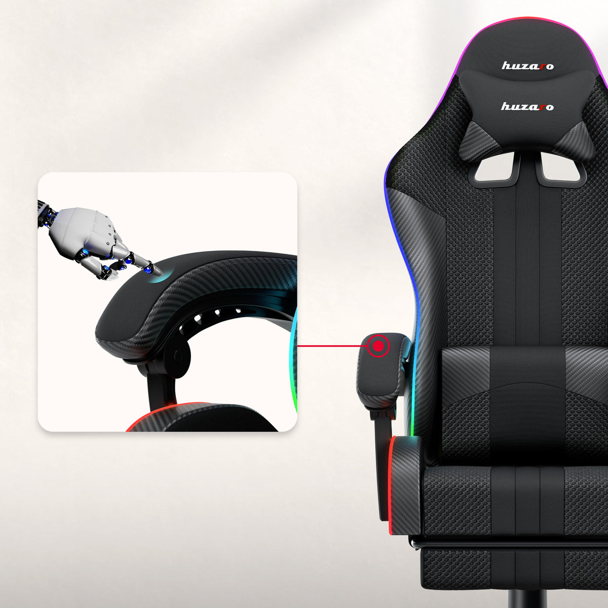 Fotel Gamingowy HUZARO Force 4.7 RGB Mesh