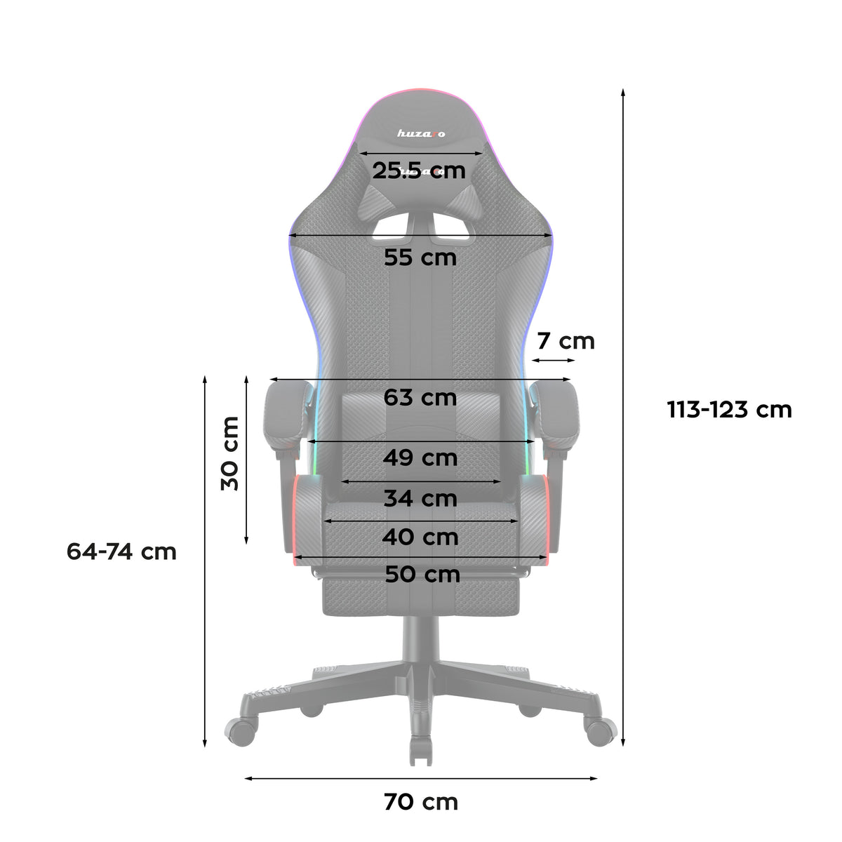 Fotel Gamingowy HUZARO Force 4.7 RGB Mesh